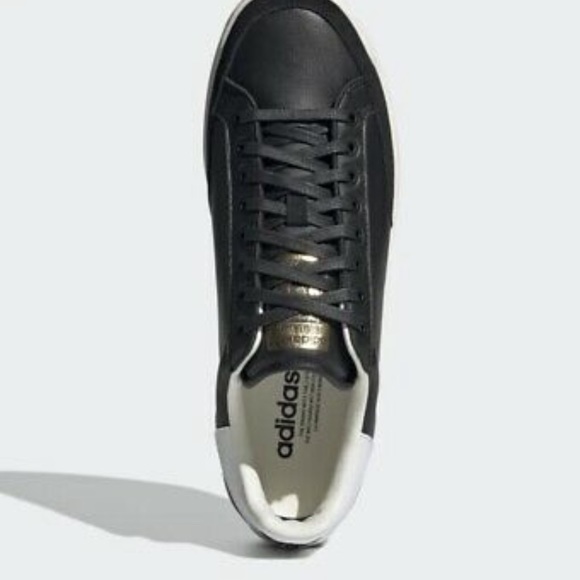 Adidas Rod Laver in Core Black Leather - Picture 3 of 5